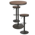 thumbnail image 4 of Dakota 3-Piece Industrial-Farmhouse Pub/Dining Set in Grey and Brown by LumiSource, 4 of 5