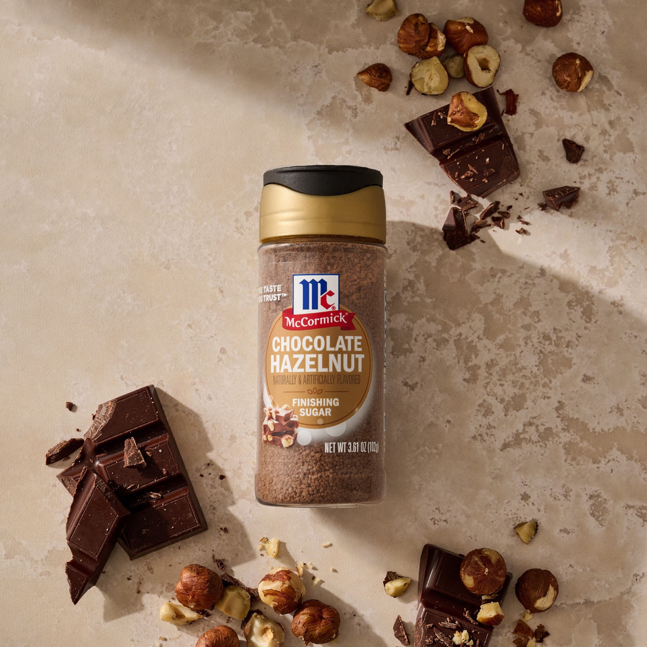 (3 pack) McCormick Chocolate Hazelnut Finishing Sugar, 3.61 oz Bottle