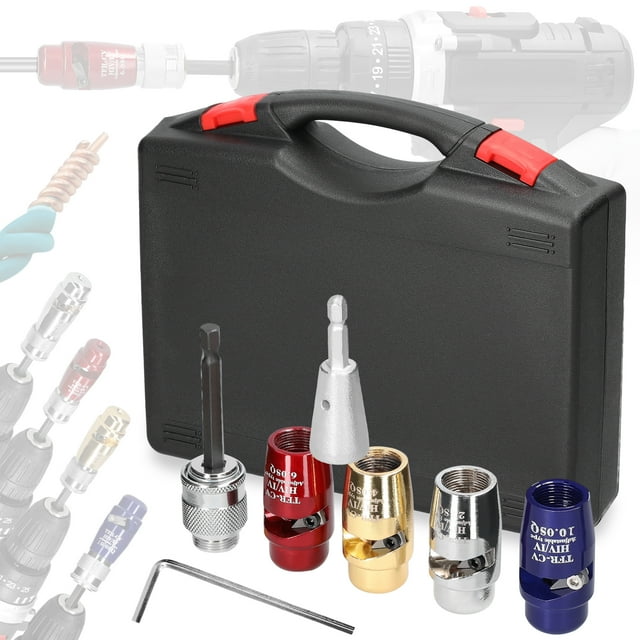 TFixol Professional Electrician's Wire Stripping Kit with Rotating Cable Peeler, Adjustable Length, and Optional Wire Twister - 4-Piece Set in Plastic Case (Compatible with Various Drills)