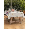 thumbnail image 2 of Outdoor Tablecloth with Umbrella Hole and Zipper, Bunny Easter Rectangle Table Cloth 60x120 Inch Waterproof Tablecloth, Spring Floral Pastoral Rabbits Rustic Picnic Table Cover for Patio Camping, 2 of 7