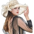 thumbnail image 2 of Derby Hat for Women 2023, Organza Tea Party Fascinator Hats Fashionable Church Hats Brides Beach Sun Hat, 2 of 7