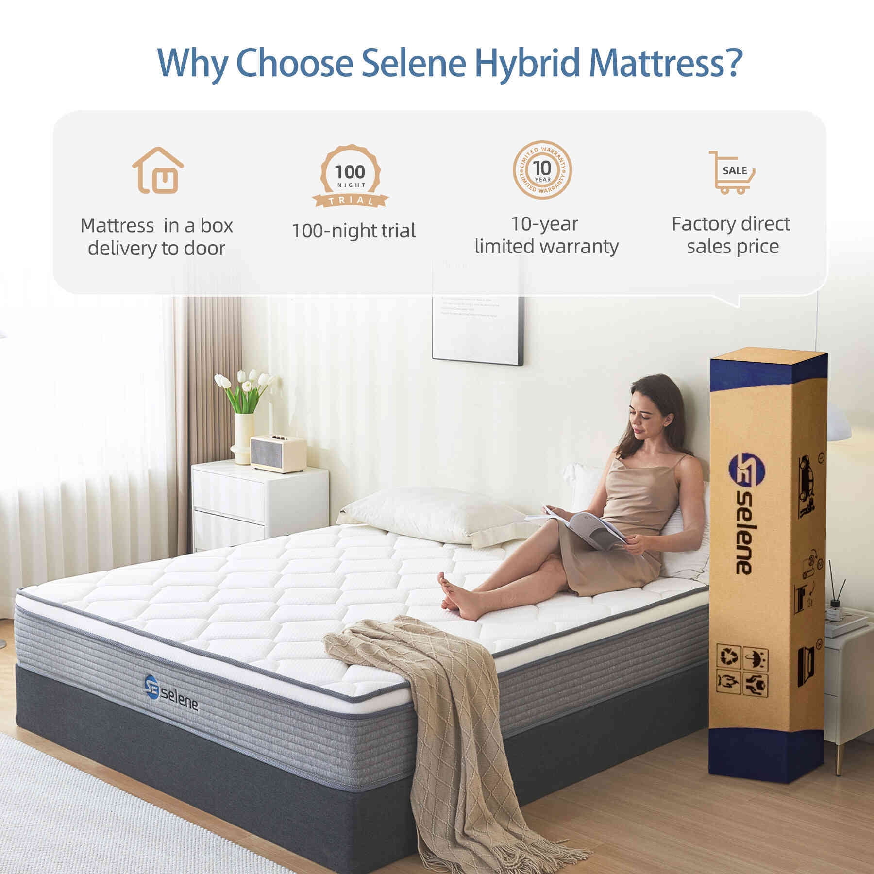 SL Full Size Mattress, 10 Inch Memory Foam Mattress Full, Pocket Spring Mattress in a Box for Motion Isolation, Edge Support, Pressure Relief, CertiPUR-US