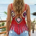 thumbnail image 5 of Haivin Women's Crochet Color Block Tank Top with Fringe, Casual Sleeveless Blouse for Summer, Beach and Daily Wear, 5 of 5