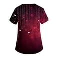 thumbnail image 5 of Valentines Scrubs Top for Women Hoilday Short Sleeve Cute Love Heart Printed Scrub Shirts Casual V Neck Scrubs Nursing Uniform Medical Nurse Workwear with Pockets Hot Pink 5XL, 5 of 6