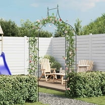 vidaXL Garden Arch, Arch Trellis, Metal Arch, Weather-Resistant, Dark 111.4"H x 50.8"W Green