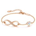 thumbnail image 3 of 1 pulsera de joyería (color rosa) de plata de ley 927 con circonita cúbica para mujer, símbolo del infinito, amor, regalo para cumpleaños, Navidad, día de San Valentín, 3 of 3