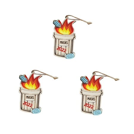 

2022 Dumpster Fire Christmas Ornament Christmas Tree Wooden Pendants