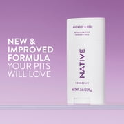 Native Natural Deodorant, Lavender and Rose, Aluminum Free, 2.65 Oz