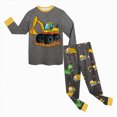 thumbnail image 5 of TOWED22 Baby Clothes Boy 6 12 18 24 Months 2T 3T 4T 5T Toddler Fall Winter Outfit Truck Embroidery Sweatshirt + Pants Set Size:5-6 Y,Color:Dark Gray, 5 of 5