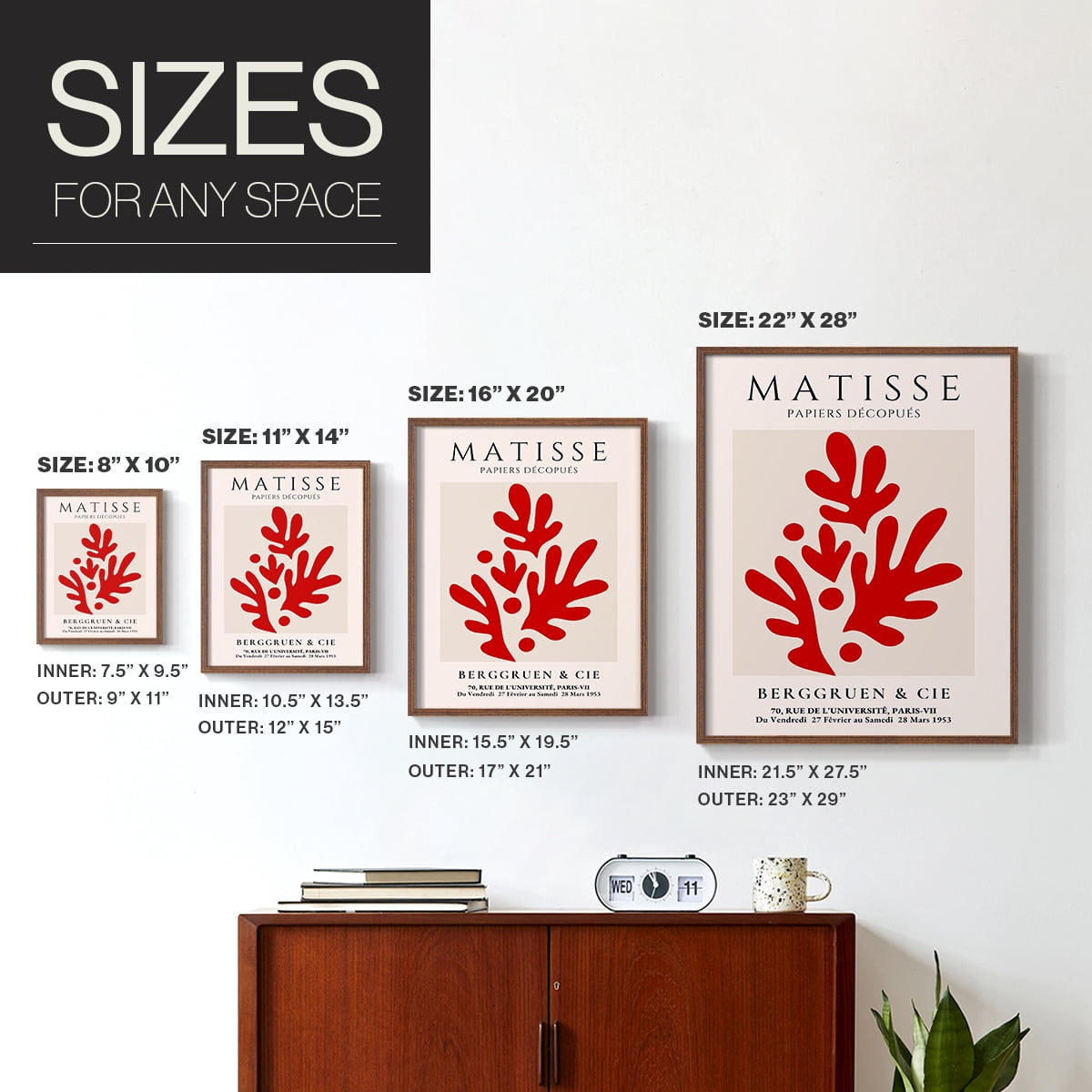 Matisse CLXIX Framed Print in Brown Solid Wood 8 x 10 Framed Print