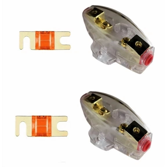 KLYNE- 2 Imc Audio 350 Amp Mini Anl And 2 Fuse Fuse Holder 4 6 8 Gauge Car Audio Gold