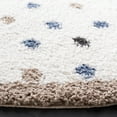 thumbnail image 3 of SAFAVIEH Calico Mattie Dot-Print Polyester Shag Area Rug, Ivory/Taupe, 5'3" x 5'3" Round, 3 of 8