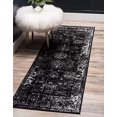 thumbnail image 1 of Unique Loom Sofia Collection Traditional Vintage Runner Rug, 2' x 6' 7", Black/Ivory, 1 of 2