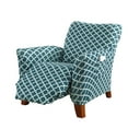 thumbnail image 2 of Great Bay Home Stretch Printed Washable Recliner Slipcover  (Recliner, Smoke Blue), 2 of 5
