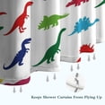 thumbnail image 6 of White Colorful Dinosaurs Silhouette Pattern Shower Curtain 36"x72" ,Bathroom Decorative Shower Curtains Set with 12 Hooks,Modern Waterproof Washable Shower Curtain, 6 of 6