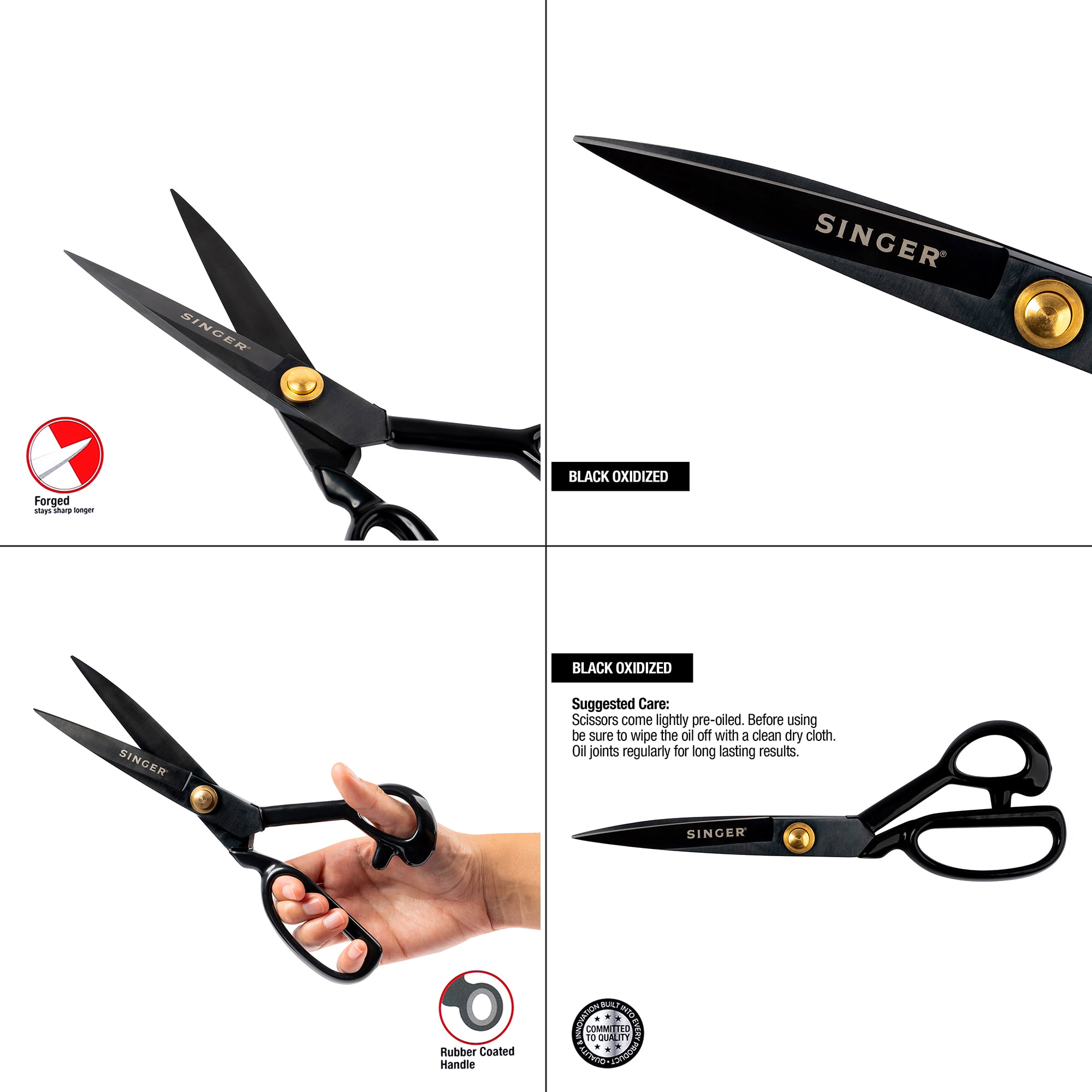 Singer ProSeries Forged Tailor Scissors 10-Black