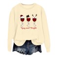 thumbnail image 1 of VBARHMQRT Sweat à Capuche pour Femmes Mode Automne/hiver Sweat de Noël Imprimé Verre Col Rond, 1 of 3