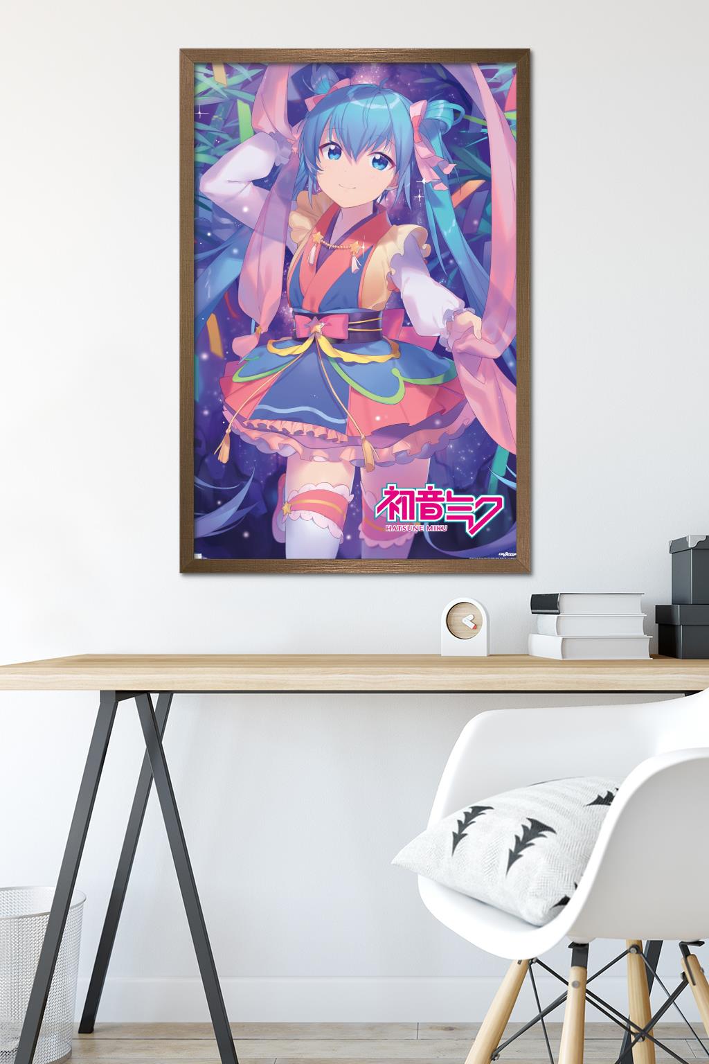 Hatsune Miku - Ribbons Wall Poster, 22.375" x 34" Framed