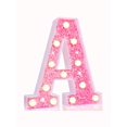 thumbnail image 1 of 1PC pink sequin luminous letters&numbers desktop decoration small night light romantic proposal birthday party atmosphere light guiding street light, 1 of 5
