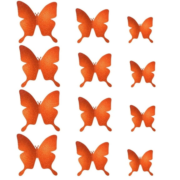 BNNG 3D Butterfly Wall Decor - 12 Pcs, 3 Sizes, Gold Butterfly Decorations for Party Decorations Locker Decor Refrigerator Decal, Reusable, Removable Stickers