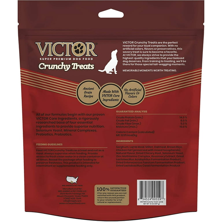 Victor Super Premium Dog Food Classic Crunchy Dog Treats with Lamb Meal Gluten Free Treats for Small Medium and Large Breed Dogs 14oz Walmart