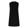 thumbnail image 4 of Ulitacool Teen Dresses For Girls Summer Sleeveless Sundress Crewneck Solid Color Gown Retro Clothing 13-14 Years Black, 4 of 7