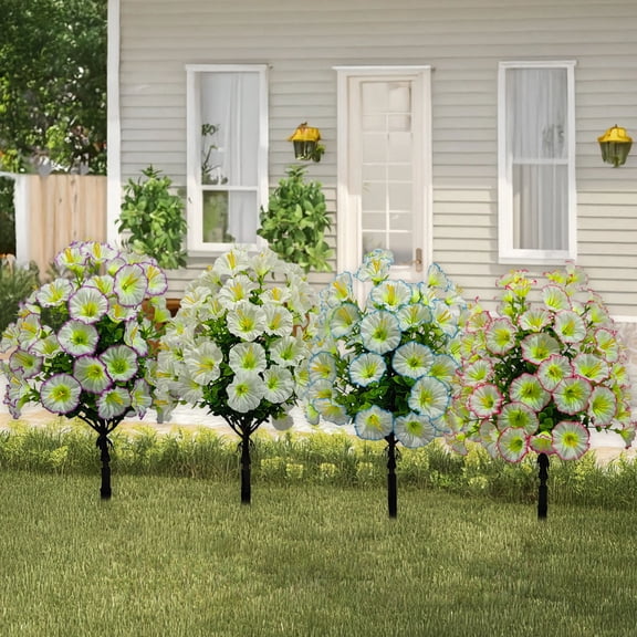 Artificial Flowers Trumpet Ground Spike 16 Inch for Outdoor Garden Spring Decoration Indoor Flower Pot Planters Landscape Home Ornament by PALIFEUR