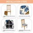 thumbnail image 4 of Blue Pioneer Flower Seat Covers for Dining Room Chairs Set Of 4,Stretch Printed Washable Chair Seat Cover with Elastic Ties and Button,Removable Waterproof Couch Cushion Covers, 4 of 6