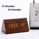 thumbnail image 2 of Despertador digital con pantalla de tiempo LED electrónica de madera, doble detección de temperatura y humedad, ideal para dormitorios, noche infantil. Zhivalor  OTTO-HJW-0205, 2 of 5
