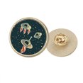 thumbnail image 1 of Universo y Alien UFO Broche de oro metálico circular, 1 of 3
