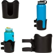 HTYSUPPLY Plus, (BLACK), Add-On Accessory XL Extension Cup Holder, Larger Drink Capacity, Perfect for Boats, Golf Carts, Walkers, Wheelchairs and Work. Made in USA (Includes 1)