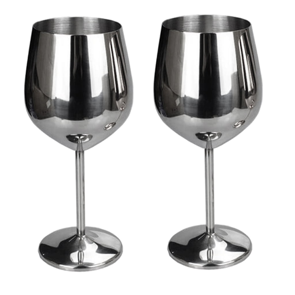Details about   2x Red Wine Glasses Goblet Stainless Steel Cup Bareware Drinking 500ml/17oz 