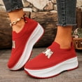 thumbnail image 3 of Platform Walking Shoes for Women Breathable Knit Slip on Loafers Casual Orthopedic Fashion Sneakers, 3 of 6