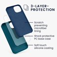 thumbnail image 2 of Étui en Silicone TPU Compatible avec iPhone 13 - Étui de Téléphone Mince avec Finition Douce - Turquoise Mat, 2 of 8