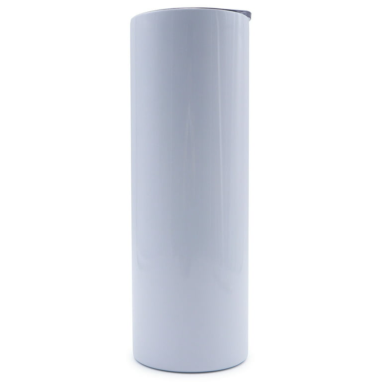 30oz Sublimation Straight Skinny Tumblers Blank White Stainless Steel Cups  Double Vacuum Insulated Mugs With Plastic Straw