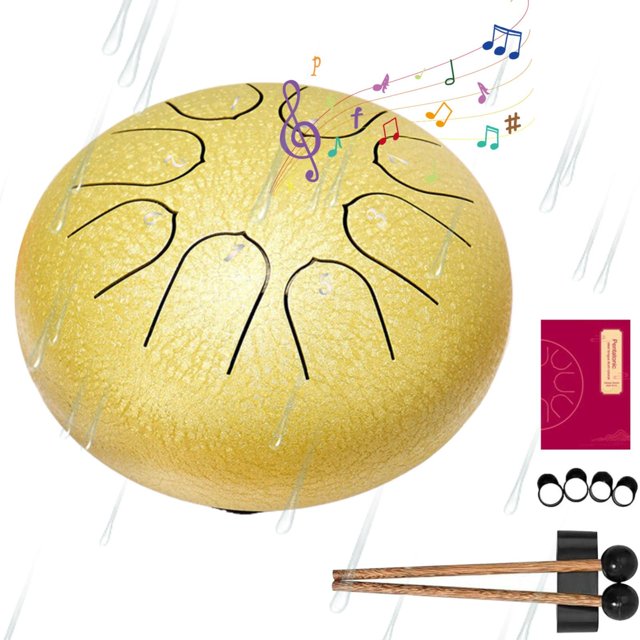 IMENGL Rain Drum For Outside Garden Drum For Rain Outdoor Drum Rain Chime Rain Drum For Garden Instrument Drum 6 Inches 8 Notes Rain Drum Outdoor Baby Musical Instruments,Baby Puzzles with Music,Bir