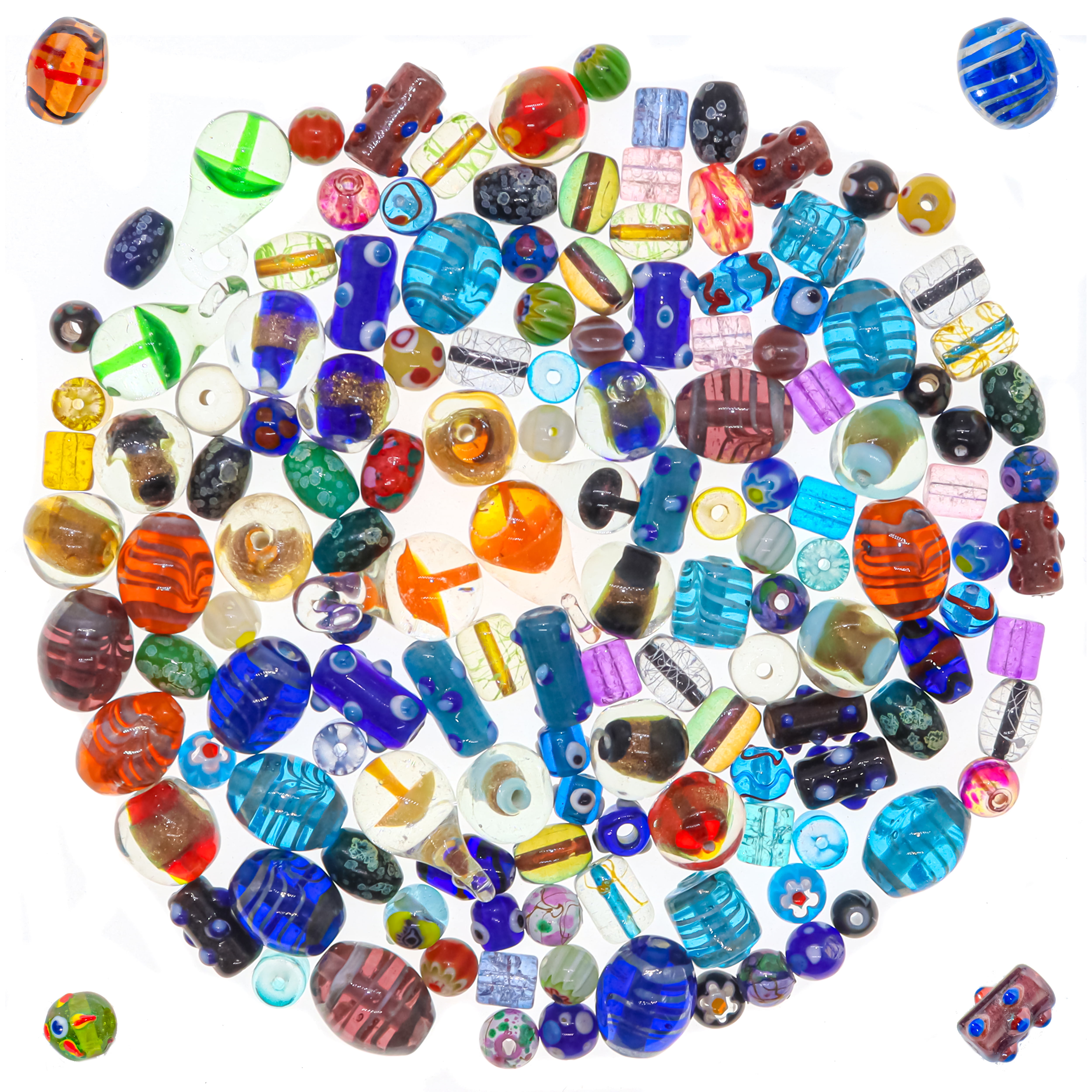 SUPPLY: 60pcs Mixed Dark Green Family Glass Beads BULK Assorted Shapes  Beads Vintage Jewelry Supplies 