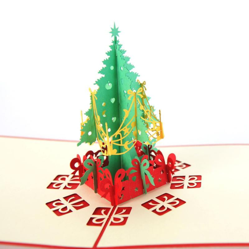 Details about   3D Pop Up Paper Card  Christmas Tree Xmas Greeting Holiday Birthday Gifts Hot 