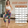thumbnail image 6 of SCRAWLGOD Stretch Yoga Capris for Women with Pockets Active Lightweight High Waisted Leggings Non See Through Casual Tummy Control Crop Leggings, Colorful Abstract Geometry Print, XXL, 6 of 7