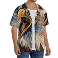 thumbnail image 2 of Pofeuu Eagle With USA Flags Print Mens Casual Short Sleeve Shirts Beach Summer Spread Collar Pocket Tops Men's Casual Short-sleeved Shirt-3X-Large, 2 of 5