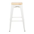 thumbnail image 6 of Oregon Contemporary Barstool In White Steel And Natural Wood - Set Of 2, 6 of 7