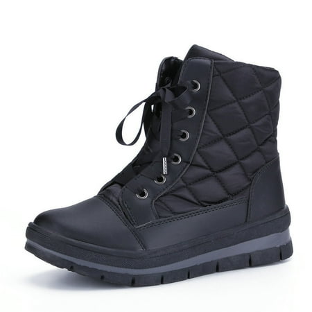 

Winter Women S Snow Bootsslip Resistant Wear Resistant Waterproof Fleece Inner Thermal Boots Low Top Lace Up Zipper Outdoor Walking Shoes