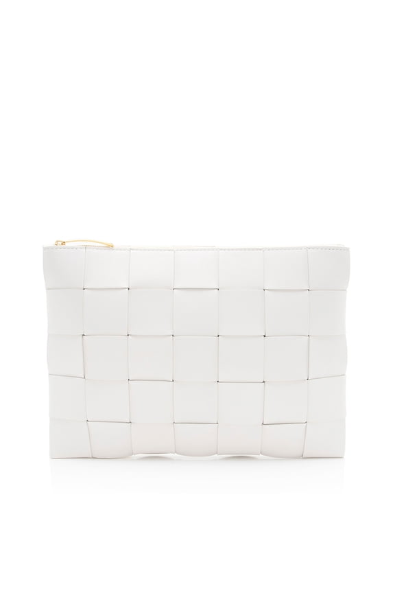 Pre-Owned Bottega Veneta Intrecciato Nappa Cassette Medium Flat Zip Pouch