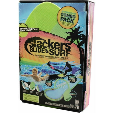 Slackers Slide and Surf Screamin' 30' Water Slide Combo Kit with Skimboard