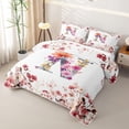 thumbnail image 3 of Catabedysis Flowers Abc Print N Twin Quilt Set,Personalized Monogrammed Gifts Twin Coverlet Set For Girls,2 Pieces, 3 of 7
