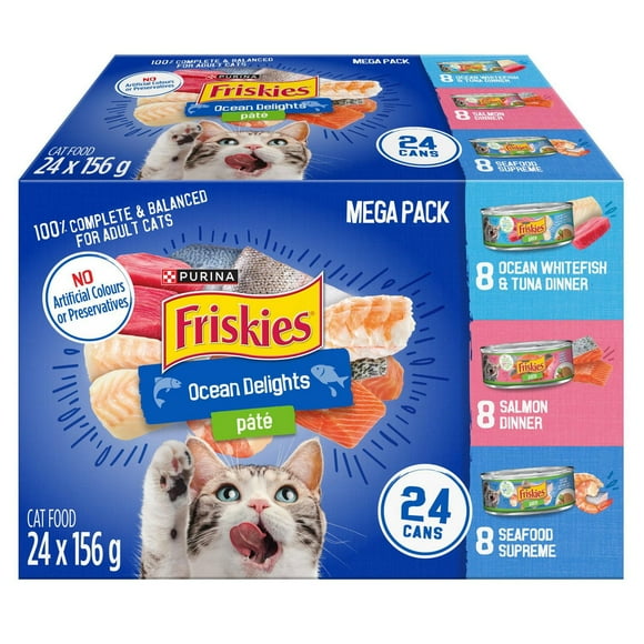 Friskies Ocean Delights Variety Pack, Wet Cat Food 24 X 156g, 24 X 156g