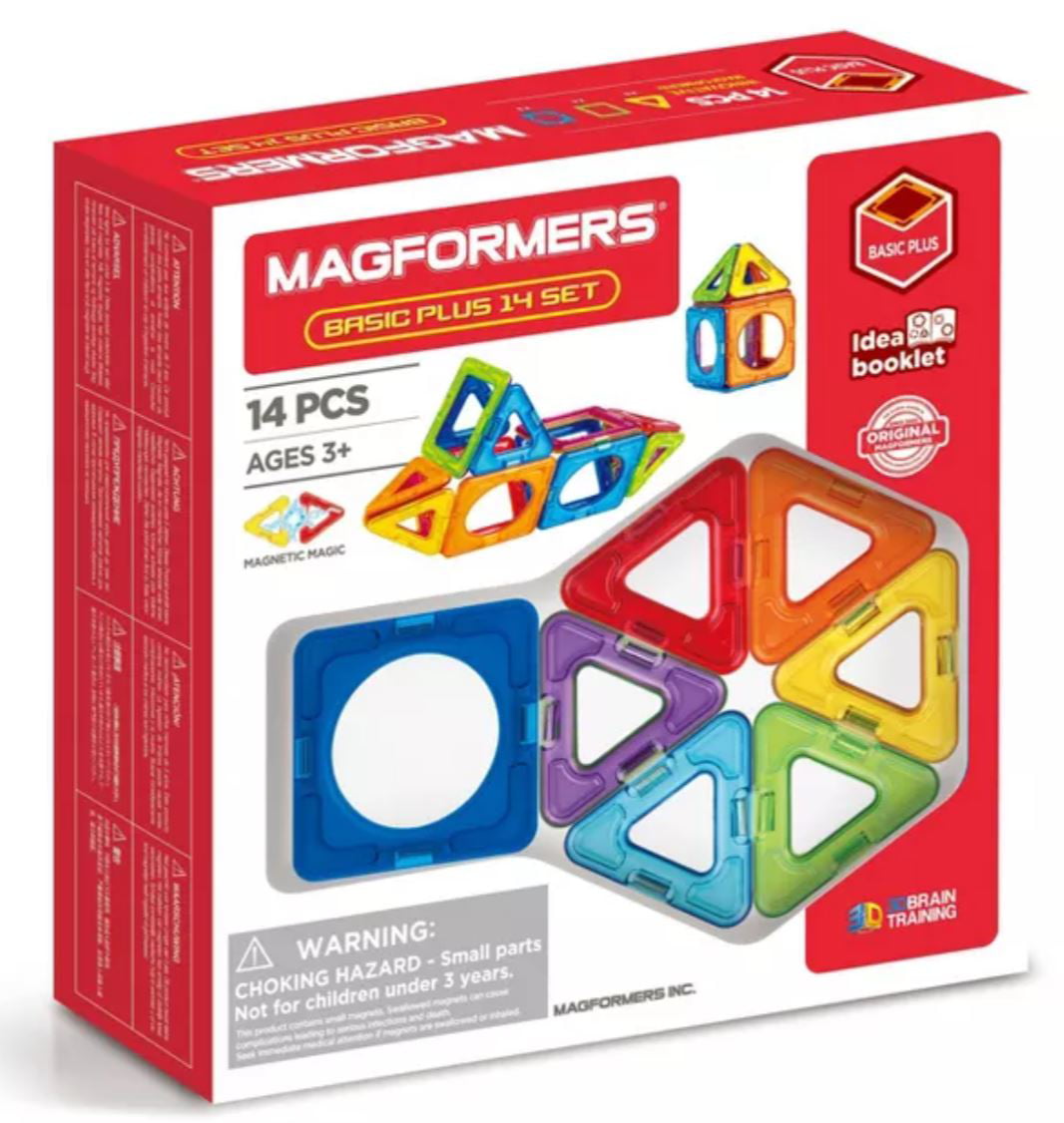 NEW MAGFORMERS 14-PIECE NEON MAGNETIC CONSTRUCTION SET BLUE PINK GREEN YELLOW 