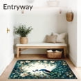 thumbnail image 3 of ODIKA 4'x6' Machine Washable Non-Slip Area Rug, Floral Peacock High Traffic Rug, Blue, 68843, 3 of 7