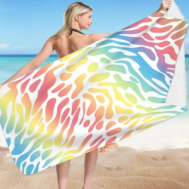Microfiber Beach Towel Super Sandproof Beach Blanket Multi Purpose Towel For Travel Swimming Pool Camping