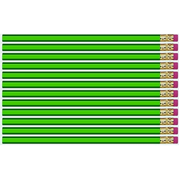 Green Hexagon #2 Pencil, Eraser - 36 Qty Package - Express Pencils